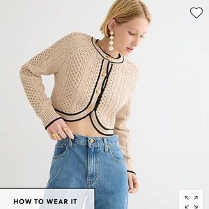 J.Crew cable knit sweater lady jacket